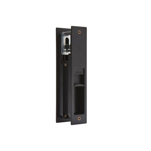Gemini Pocket Door Privacy Sliding Lock - Matt Black - Image 2