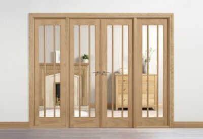 Internal Oak Lincoln W8 (CLEAR GLASS) Un-Finished Room Divider
