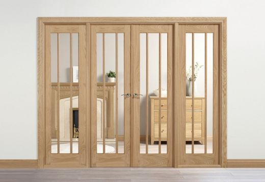 Internal Oak Lincoln W8 (CLEAR GLASS) Un-Finished Room Divider
