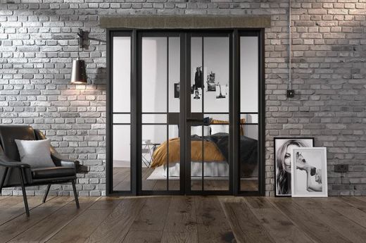 Internal Black Greenwich Pre-Finished W6 (CLEAR GLASS) Room Divider