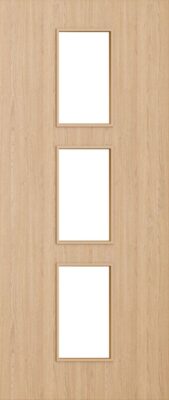Flush Oak D011 Glazed FD30 44mm Pre-Finished Firedoor - DE