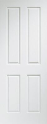 White Victorian 4 Panel Grained Pre-Finished - MB