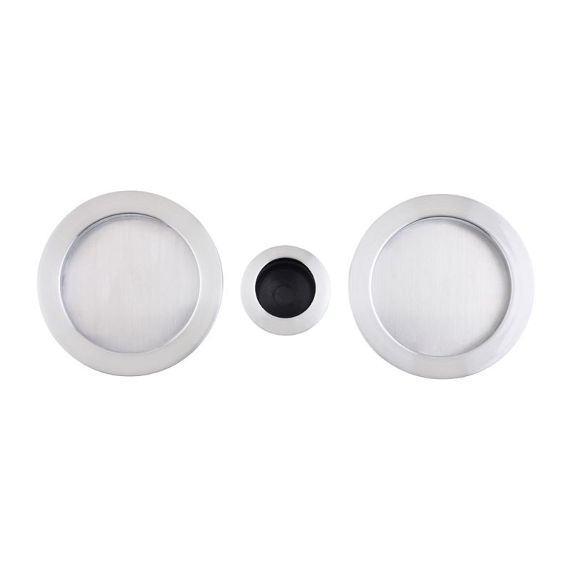 Pocket Door Round Handle - Satin Chrome