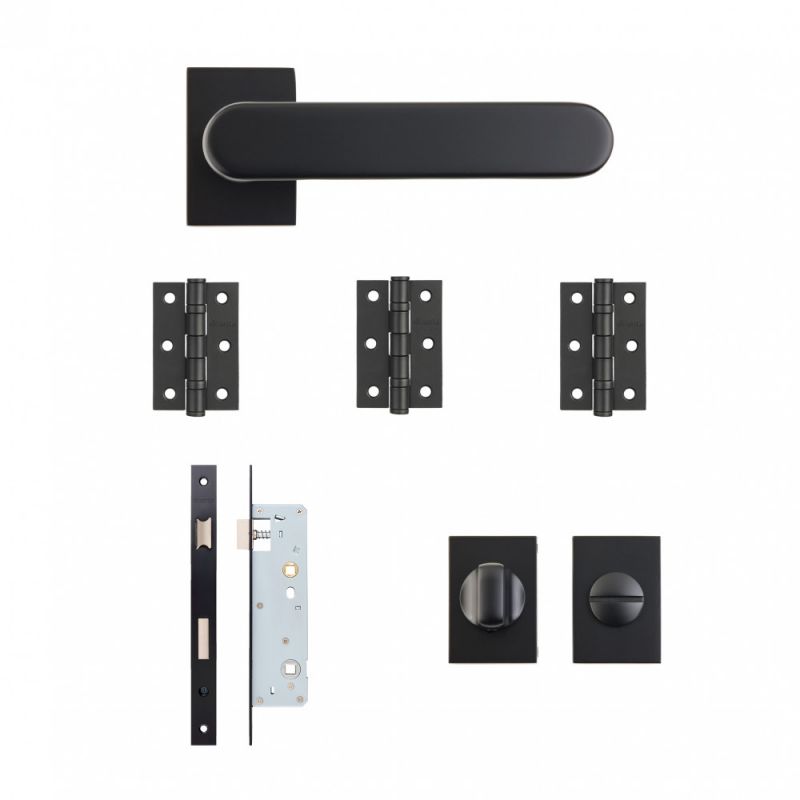 Juno Matt Black Slim Bathroom Kit - DE