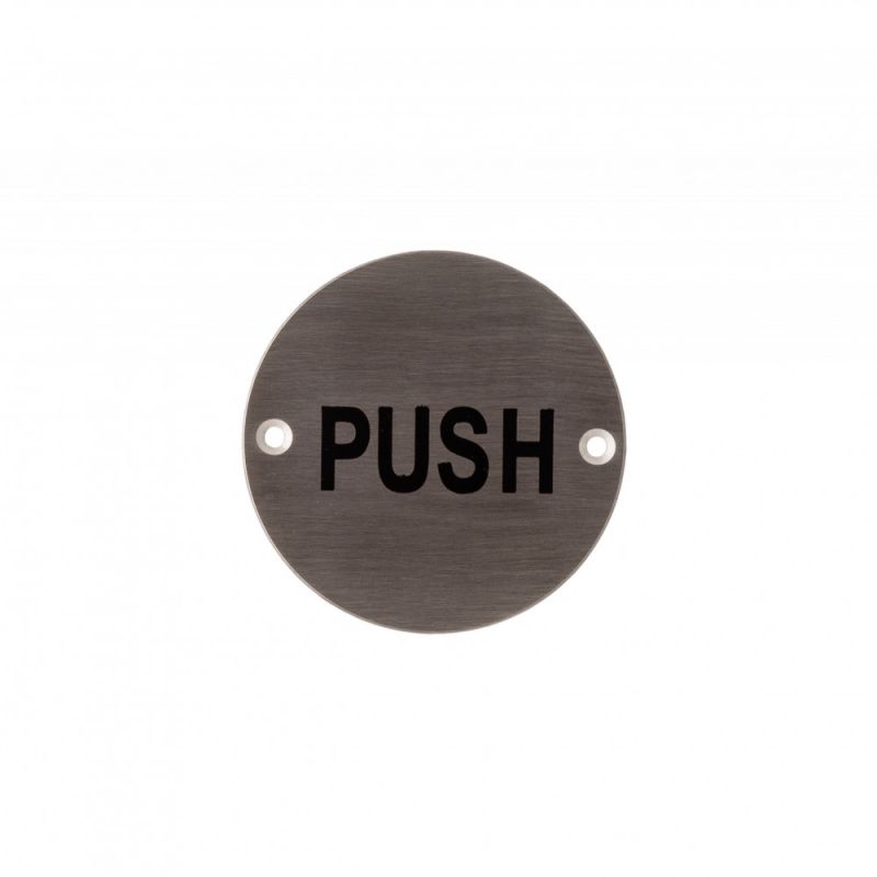 3inch Round Steel Push Sign