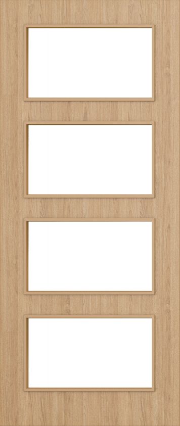 Flush Oak D04 Glazed FD30 44mm Pre-Finished Firedoor - DE