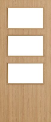 Flush Oak D03 Glazed FD30 44mm Pre-Finished Firedoor - DE