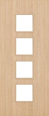 Internal Flush Oak D09 Glazed FD30 44mm Pre-Finished Fire Door