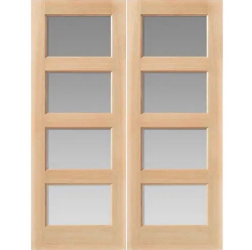 Internal Oak Pattern 50 Mersey Rebated (OBSCURE GLASS WITH CLEAR EDGE) Un-Finished Door