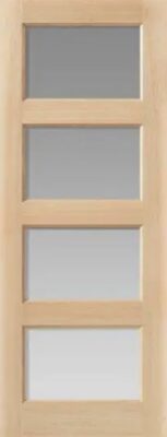 Internal Oak Pattern 50 Mersey (OBSCURE CLEAR EDGE GLASS) Un-Finished Door