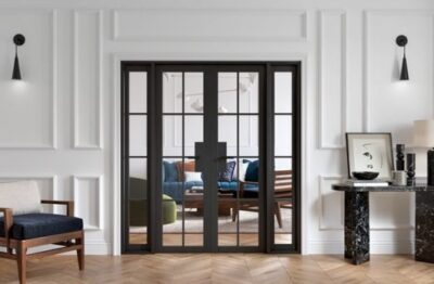 Internal Black Malvern W6 Pre-Finished (CLEAR GLASS) Room Divider