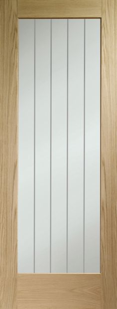 Internal Oak Suffolk Original P10 (CLEAR ETCHED GLASS) Un-Finished FD30 44mm Fire Door