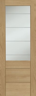 Internal Oak Palermo 2XG Original (CLEAR ETCHED GLASS) Un-Finished FD30 44mm Fire Door