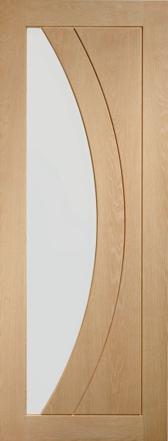 Internal Oak Salerno (CLEAR GLASS) Un-Finished FD30 44mm Fire Door