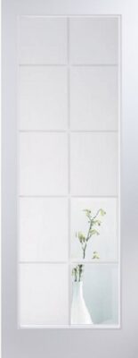 Internal White Primed Bostonian 10 Light (CLEAR ETCHED GLASS) Woodgrain Door