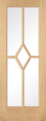 Internal Reims 5P Oak (CLEAR BEVELLED GLASS) Pre-Finished Door
