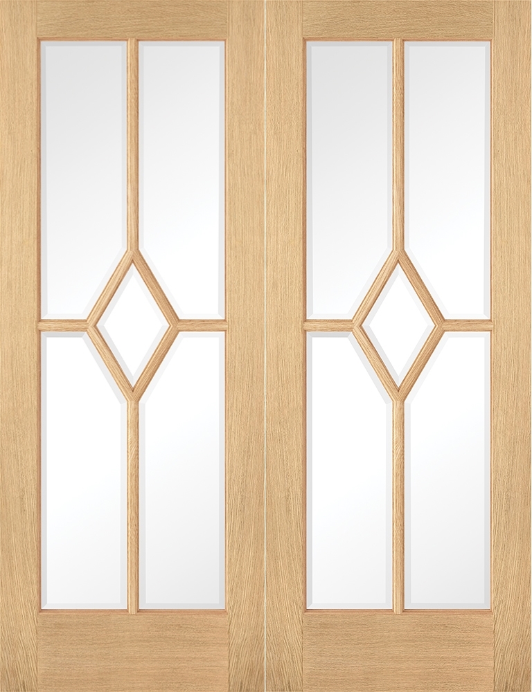 Reims Oak (CLEAR BEVELLED GLASS) Pre-Finished Pair - LPD
