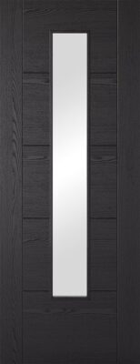 Internal Vancouver Laminate Black Ash Pre-Finished (CLEAR GLASS) Door
