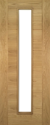 Oak Seville 1L (CLEAR GLASS) FD30 44mm Pre-Finished Fire Door