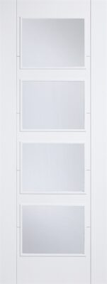 White Primed Vancouver 4 Light (CLEAR GLASS) Solid Core - LPD