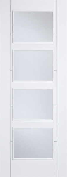 White Primed Vancouver 4 Light (CLEAR GLASS) Solid Core - LPD