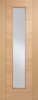 Internal Oak Vancouver Long Light (CLEAR GLASS) Pre-Finished Door - LPD