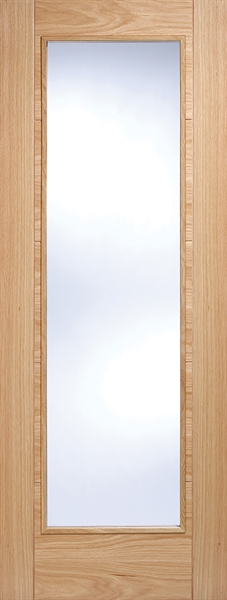 Internal Oak Vancouver Pattern 10 (CLEAR GLASS) Pre-Finished FD30 44mm Fire Door