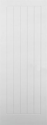 White Primed Textured Vertical 5 Panel FD30 - 44mm - Solid Core - LPD