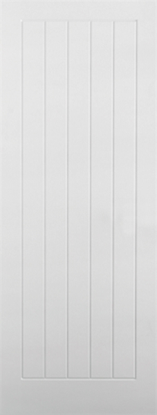 White Primed Textured Vertical 5 Panel FD30 - 44mm - Solid Core - LPD