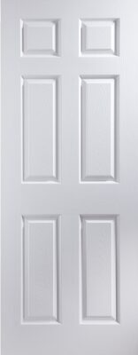 Internal White Primed 6 Panel Woodgrain Standard Core Door