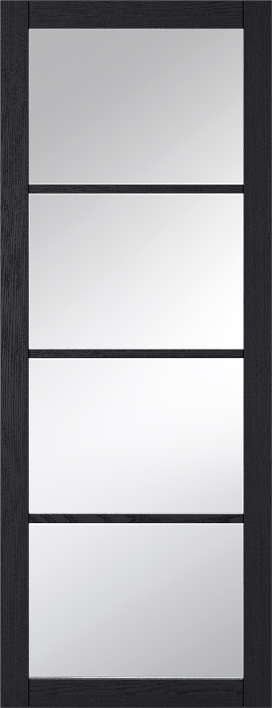 Internal Charcoal Pre-Finished Grained/Textured Soho (CLEAR GLASS) Solid Core Door