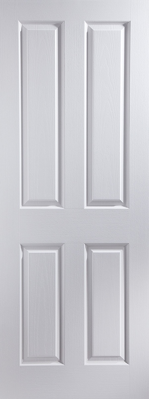Internal White Primed 4 Panel Woodgrain Standard Core Door