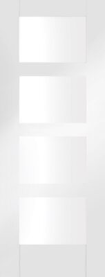 White Primed Shaker 4 Light (CLEAR GLASS) FD30 44mm - XL