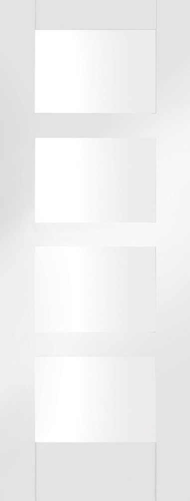White Primed Shaker 4 Light (CLEAR GLASS) FD30 44mm - XL