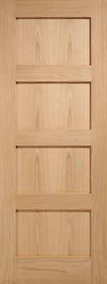 Oak Shaker 4 Panel Un-Finished FD30 44mm Fire Door - LPD