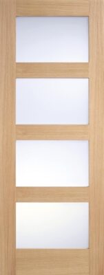Oak Shaker (CLEAR GLASS) Un-Finished Solid Core Door - LPD