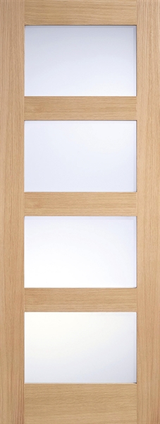 Oak Shaker (CLEAR GLASS) Un-Finished Solid Core Door - LPD
