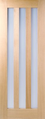 Oak Utah (CLEAR GLASS) Pre-Finished Solid Core Door - LPD