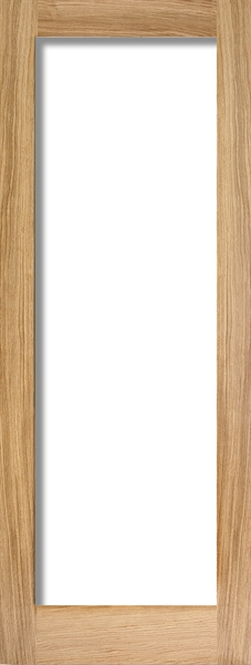 Oak Pattern 10 (CLEAR GLASS) Un-Finished FD30 44mm Fire Door - LPD
