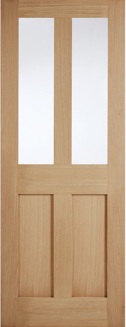 Oak London (CLEAR GLASS) Solid Core Un-Finished Door - LPD