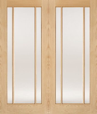 Oak Lincoln (OBSCURE GLASS) Rebated Pair Un-Finished - DF