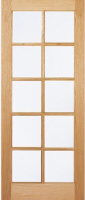 Internal Oak SA Un-Finished (CLEAR GLASS) 10L Door