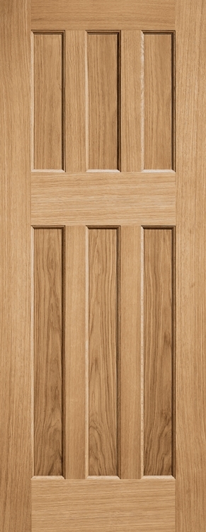 Oak DX 60s Style Un-Finished FD30 44mm Fire Door - LPD