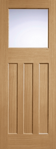 Internal Oak DX 30s Style (FROSTED GLASS) Solid Core Un-Finished Door