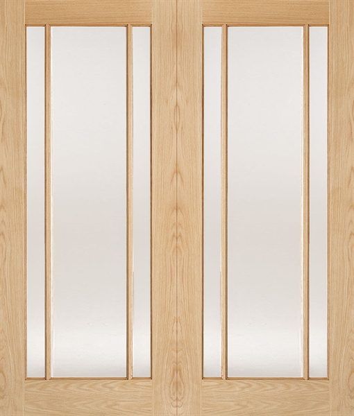 Oak Lincoln Un-Finished Rebated Pair (CLEAR GLASS) - LPD