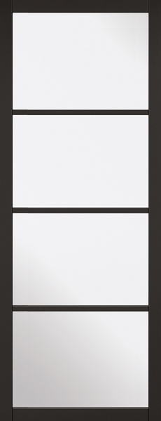 Internal Black Pre-Finished Soho (CLEAR GLASS) Door