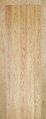 Internal Solid Oak Button Bead Framed & Ledged Un-Finished Door