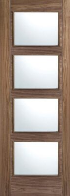 Walnut Vancouver FD30 with Clear Fire Glass - 44mm - Prefinished - LPD