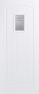 External Cottage White Glazed Double Glazed GRP Composite Door