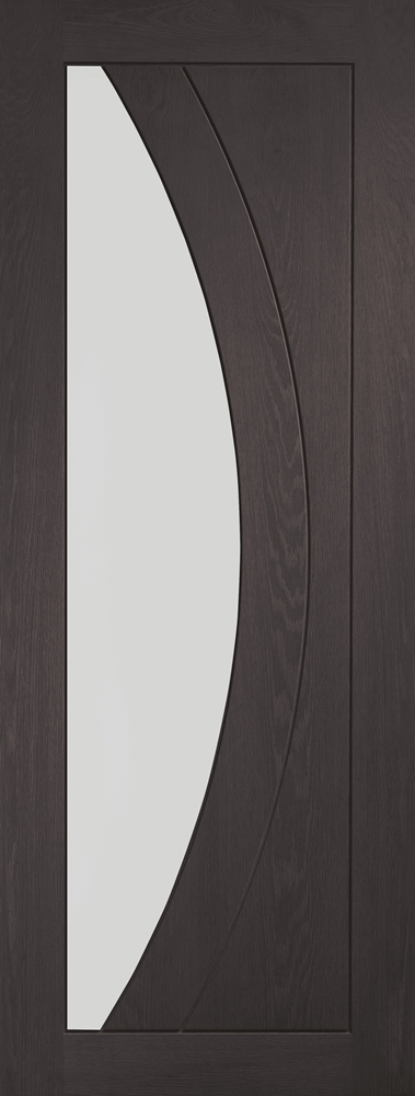 Internal Umber Grey Laminate Salerno (CLEAR GLASS) Door